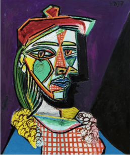 Pablo Picasso, Femme au béret et à la robe quadrillée (Marie-Thérèse Walter), 1937