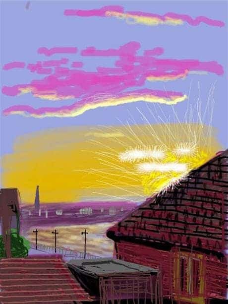 A landscape painted on David Hockney's iPad