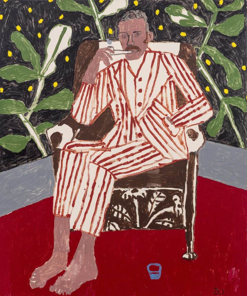 Danny Fox, Barefoot With Striped Suit, 2018