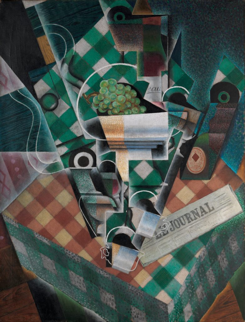Cubist art,Juan Gris, Still Life with Checked Tablecloth, 1915. 