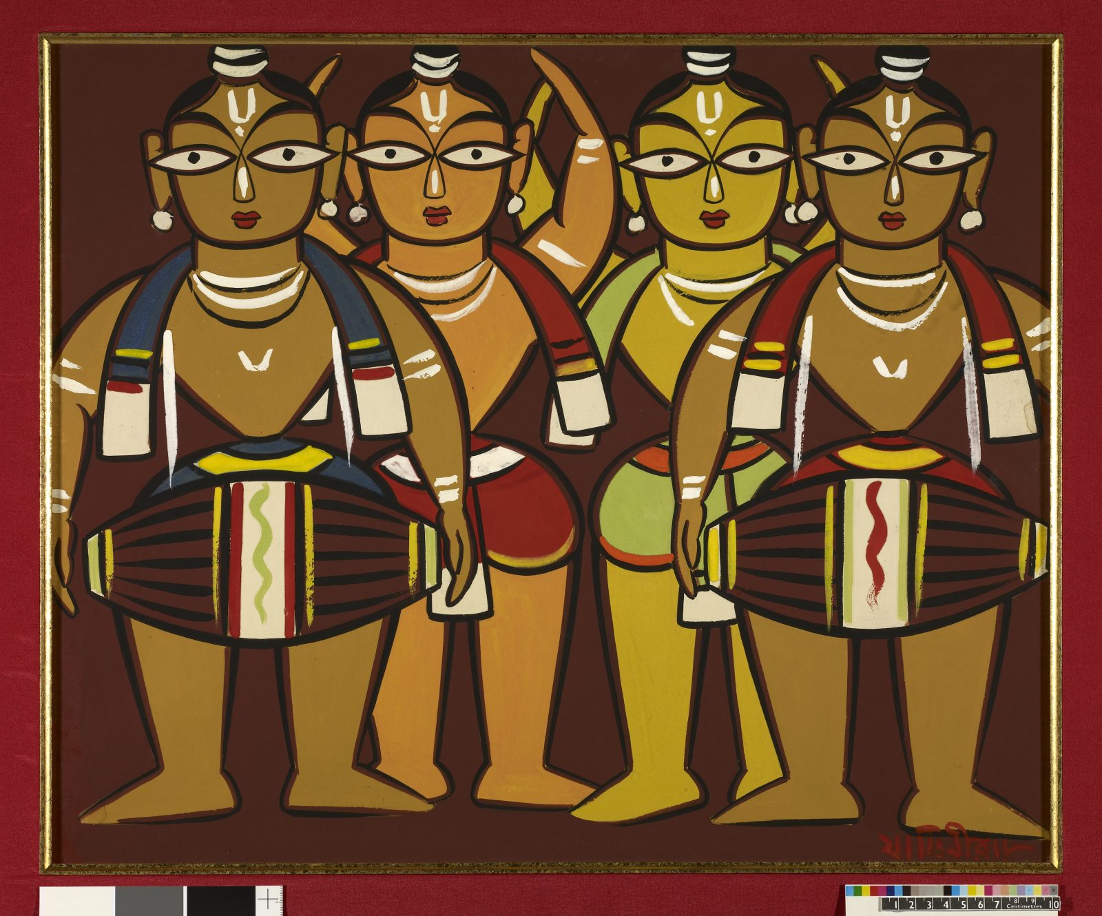 The Drummers (early 1940s) by Jamini Roy