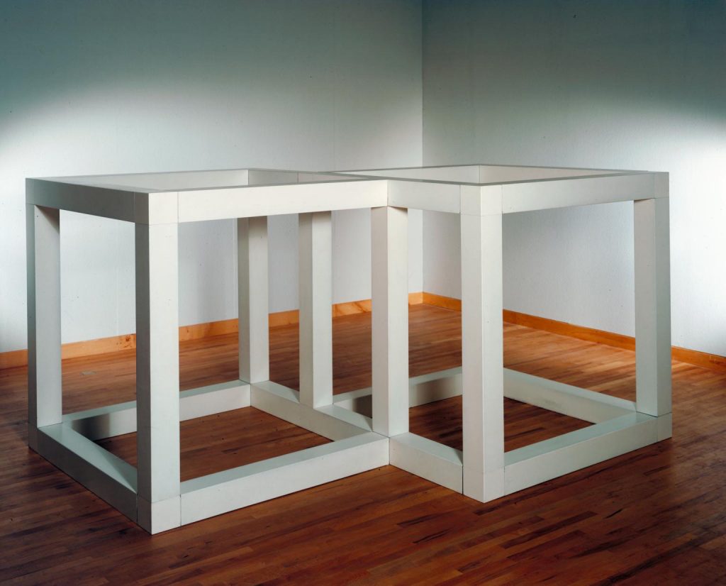Sol LeWitt, Two Open Modular Cubes/Half-Off, 1972. Photo courtesy of Tate Modern. Minimalism