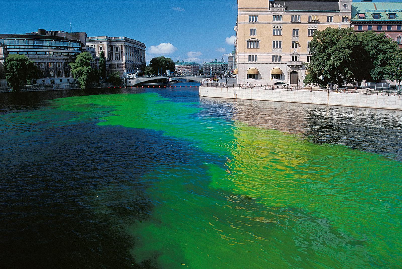 Olafur Eliasson's Green River Project in Stockholm