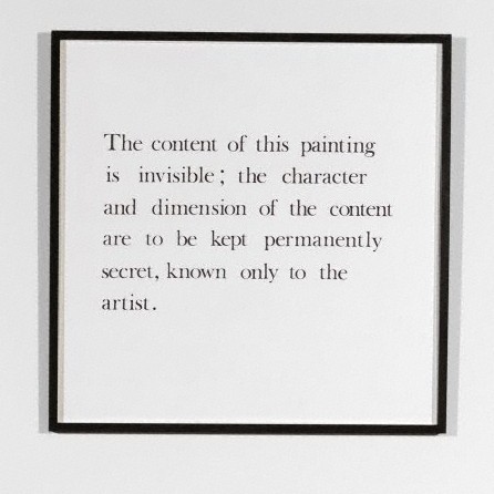 Conceptual art Mel Ramsden (Art & Language Group) Secret Painting, 1967-1968. Photo courtesy of Tate