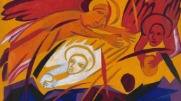 Natalia Goncharova, Detail from Harvest: Angels Throwing Stones on the City