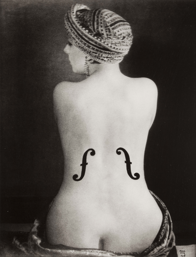 Dadaism example: Man Ray, Ingres’s Violin, 1924.