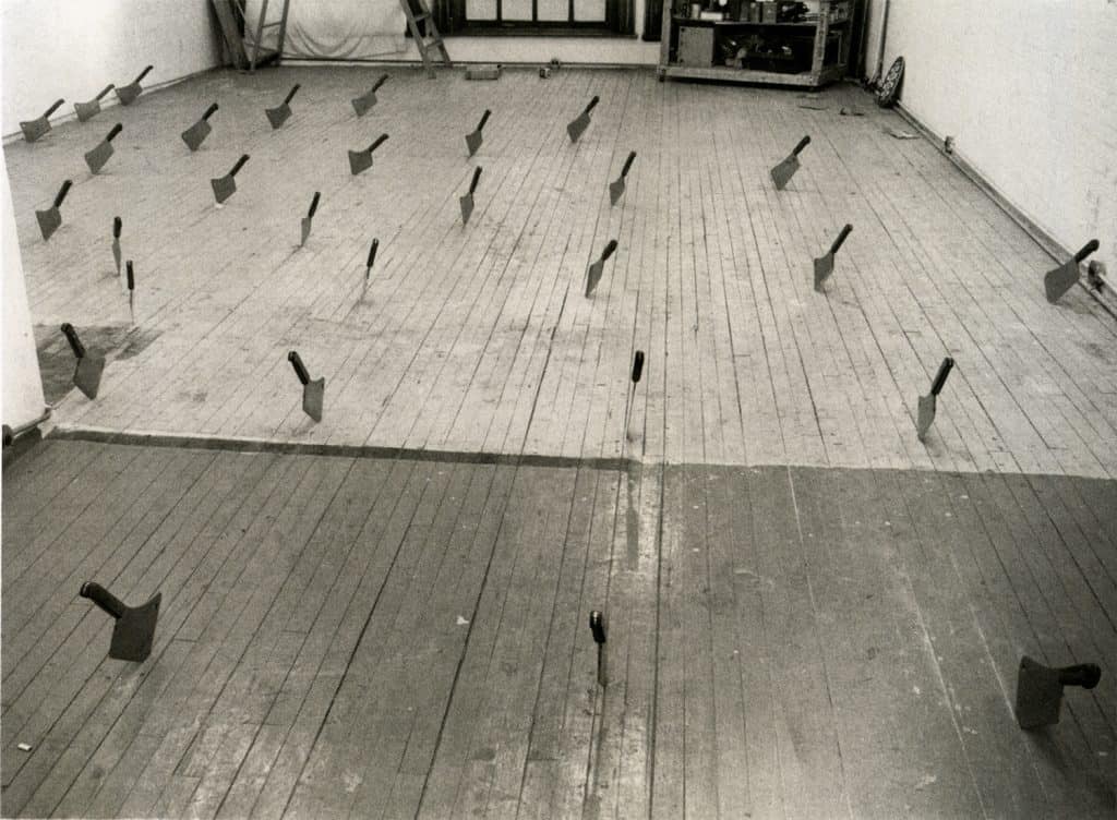 Barry Le Va, Cleaved Floor, New York studio view 1969-70.