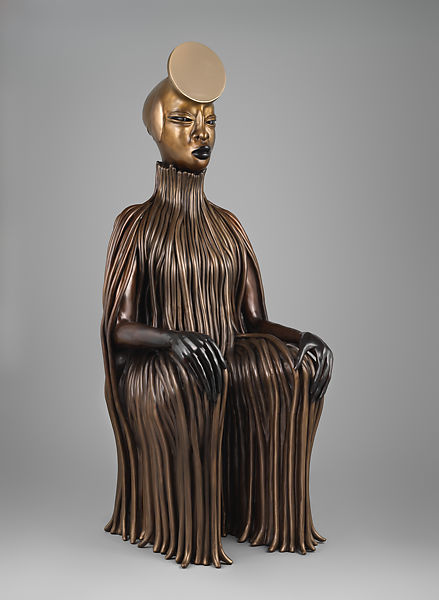 African American artists changing the narrative. Wangechi Mutu, The Seated II bronze sculpture