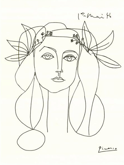 Picasso's line drawing, War and Peace. 