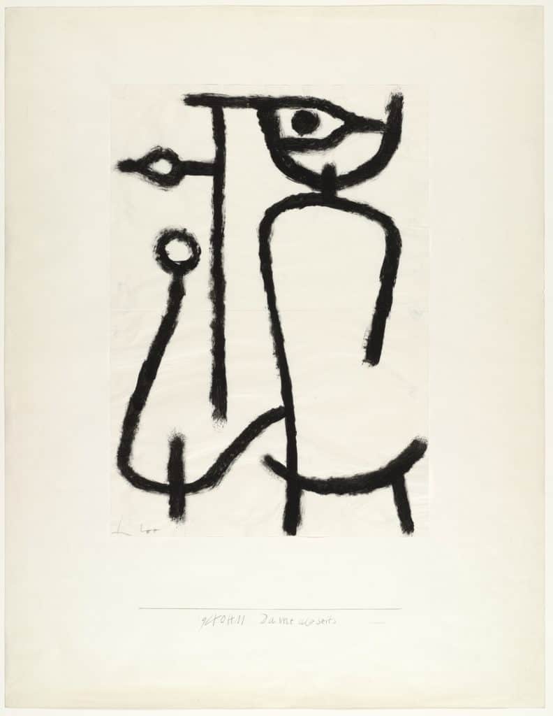 Paul Klee, Lady Apart (Dame abseits), pigmented paste on paper on board, 1940.