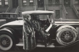 James Van der Zee, Racoon Couple in Car, 1932.