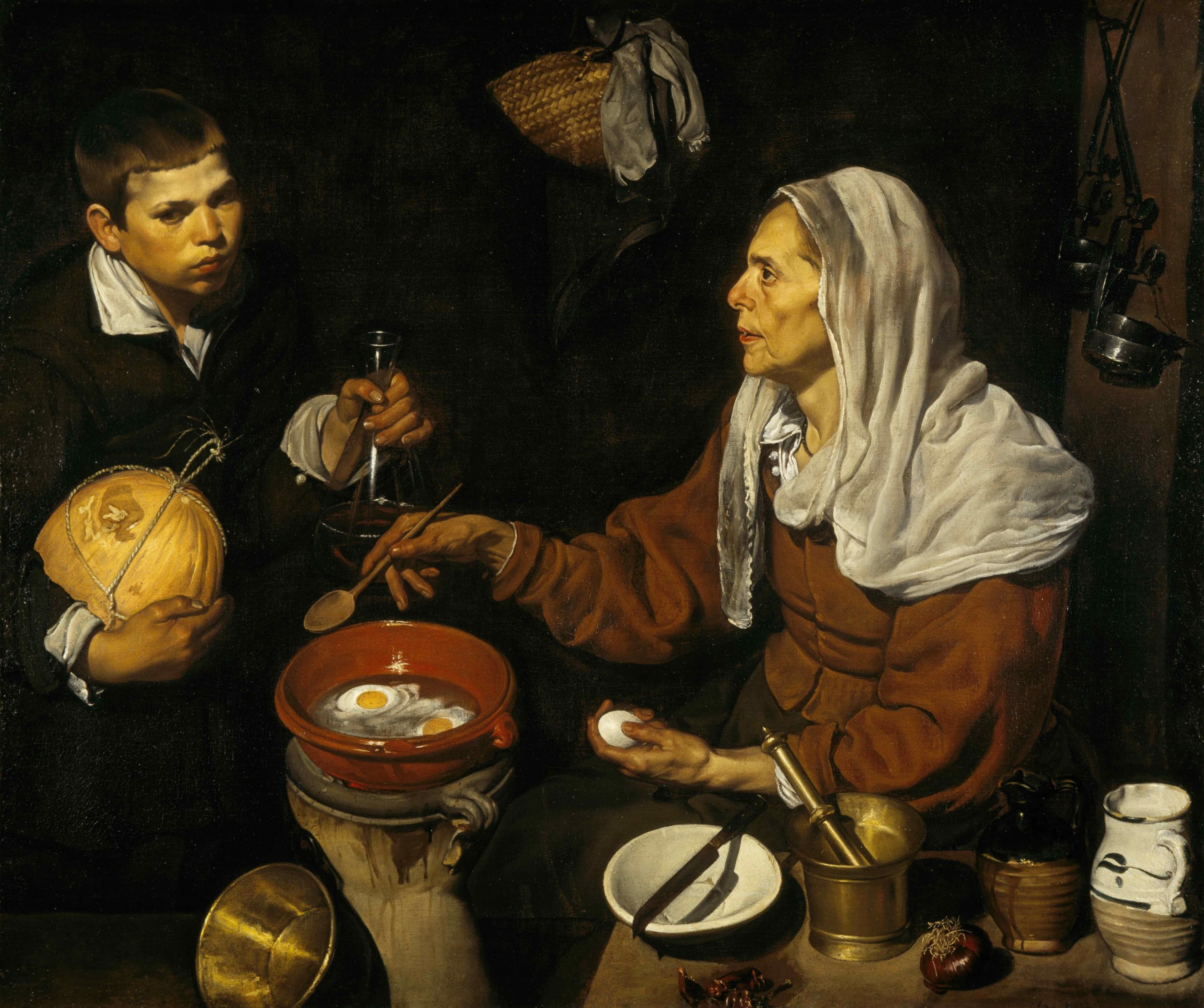 Velázquez, Old Woman Frying Eggs, 1618.