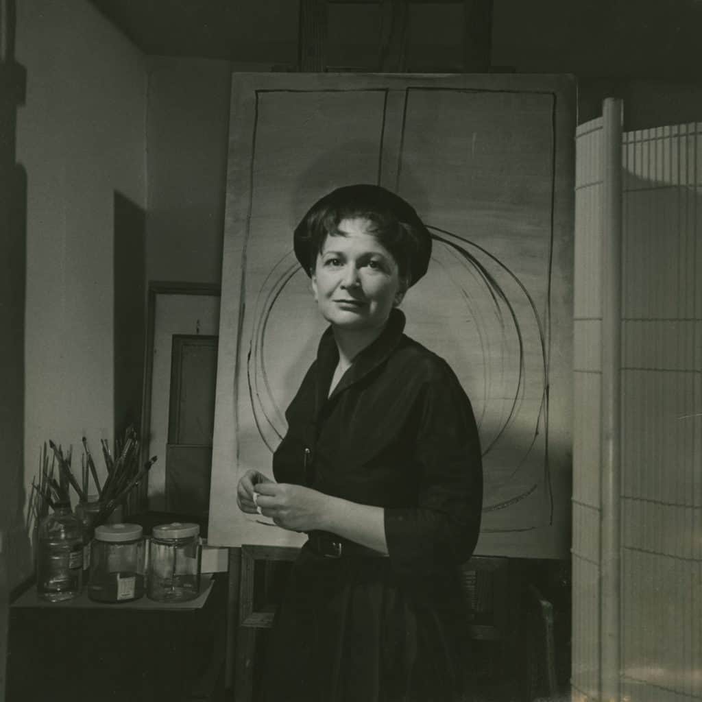 Hedda Sterne in her studio