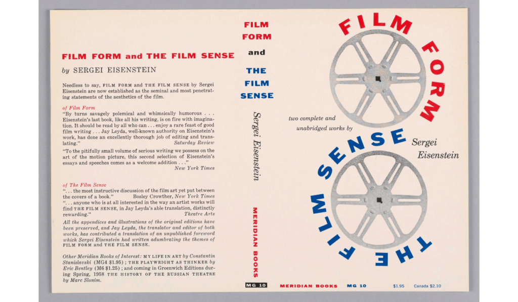 The cover of Sergei Eisenstein's book of essays on film theory: Film Form (1949)