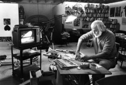 John Baldessari in his Santa Monica studio in 1986