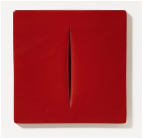 Lucio Fontana, Concetto Spaziale (Rosso), 1968.