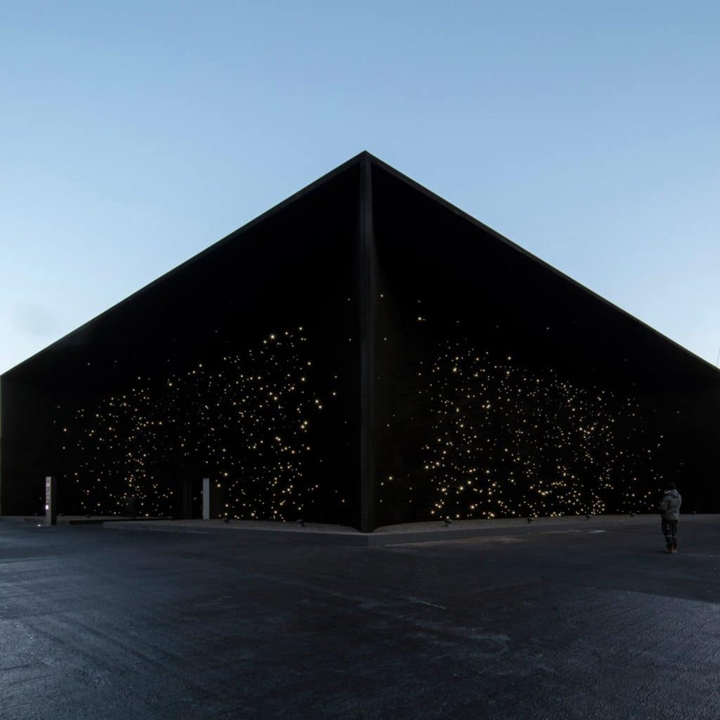 Asif Khan’s pavilion for the Pyeongchang Winter Olympic Games in South Korea 2018. Blackest Black