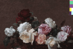 Power, Corruption, and Lies album cover with Henri Fantin-Latour's A Basket of Roses, 1983
