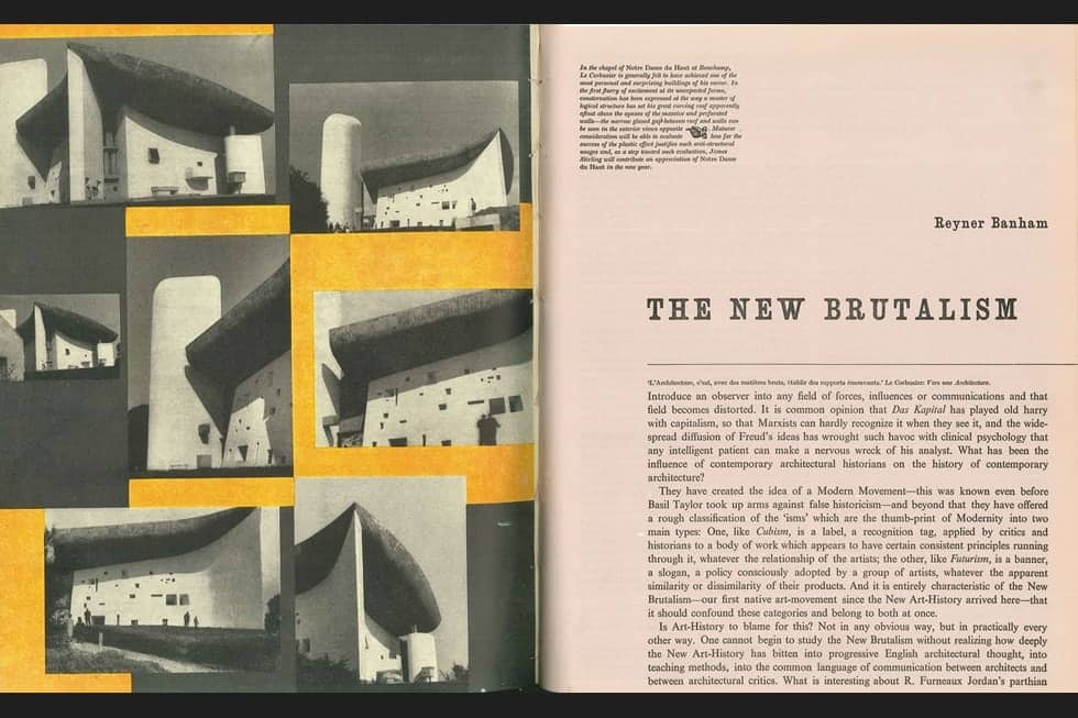 Reyner Banham's 1955 article, The New Brutalism