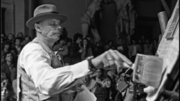 Joseph Beuys during a performance piece in Rome