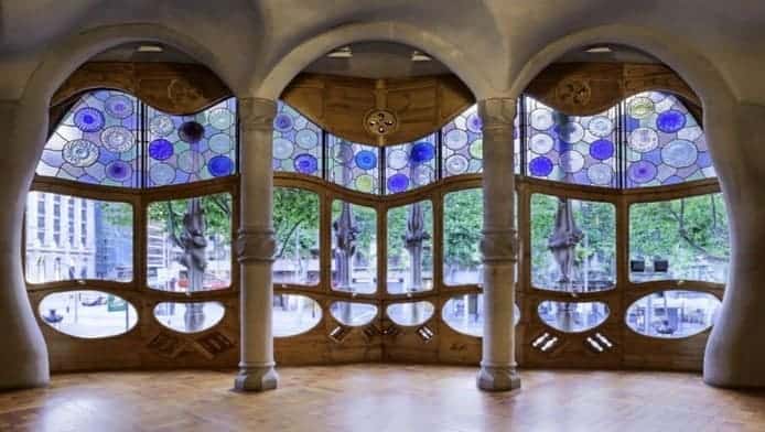 Interior of Gaudi's Casa Batlló, an architectural total work of art