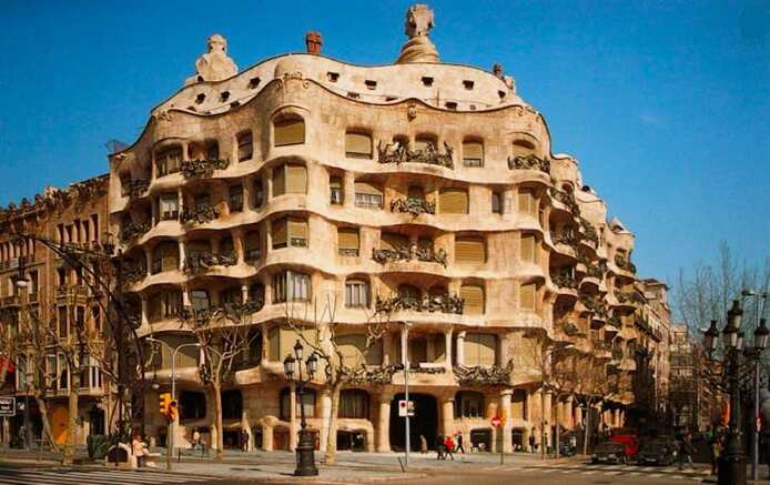 Gaudi's Casa Milà, a renowned Art Nouveau example of Gesamtkunstwerk