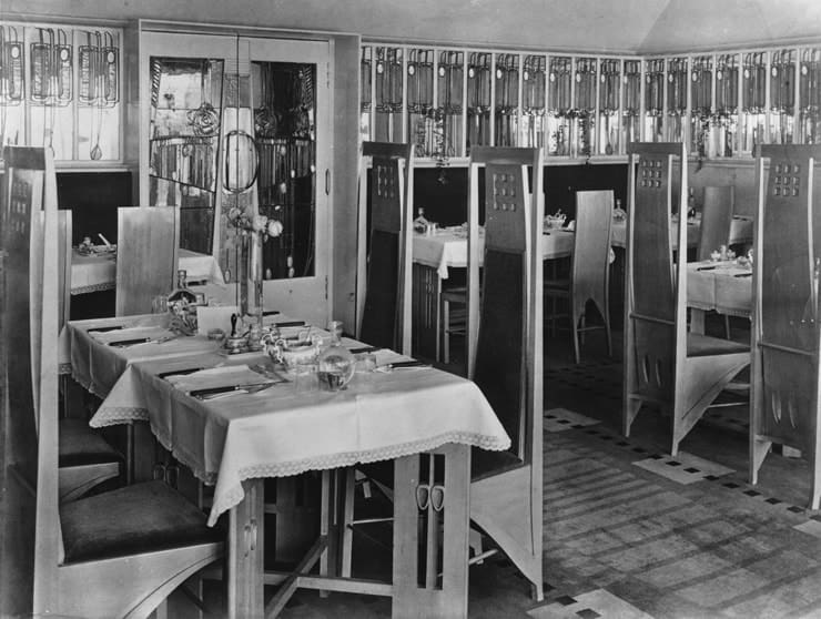 Inside of the Willow Tea Rooms, Mackintosh's most renowned total work of art.