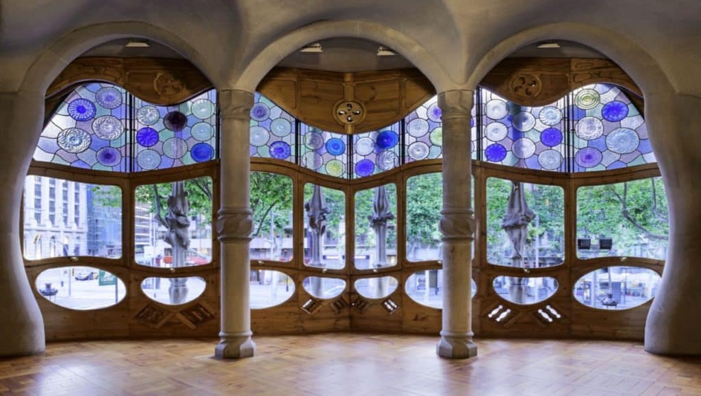 Interior of Gaudi's Casa Batlló, an architectural total work of art.