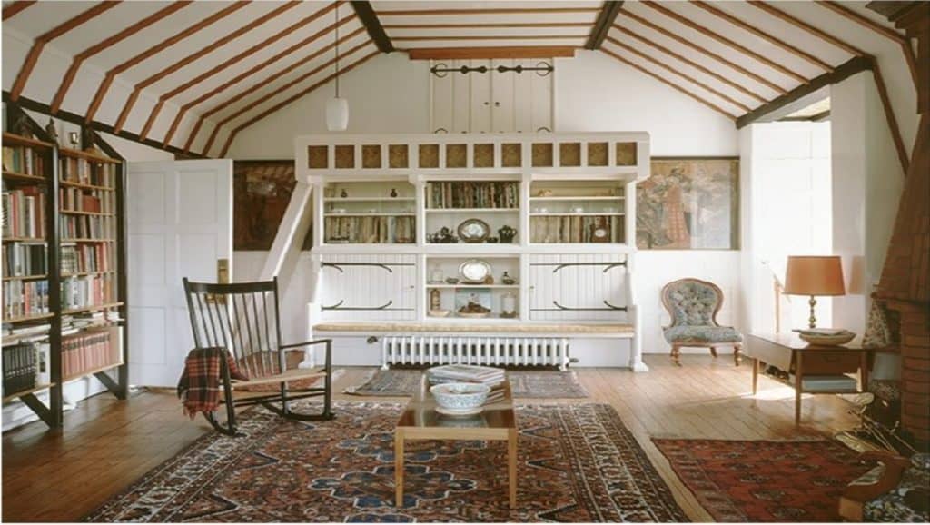 Interior of William Morris and Philip Webb's Red House, drawing room.