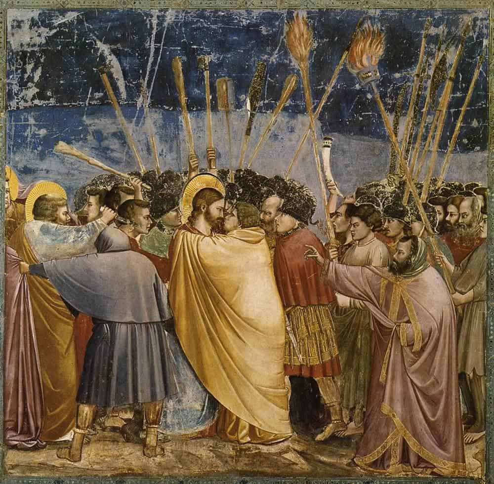 Giotto - Kiss of Judas. Fresco in Scrovegni Chapel, Padua, Italy (1304–06)