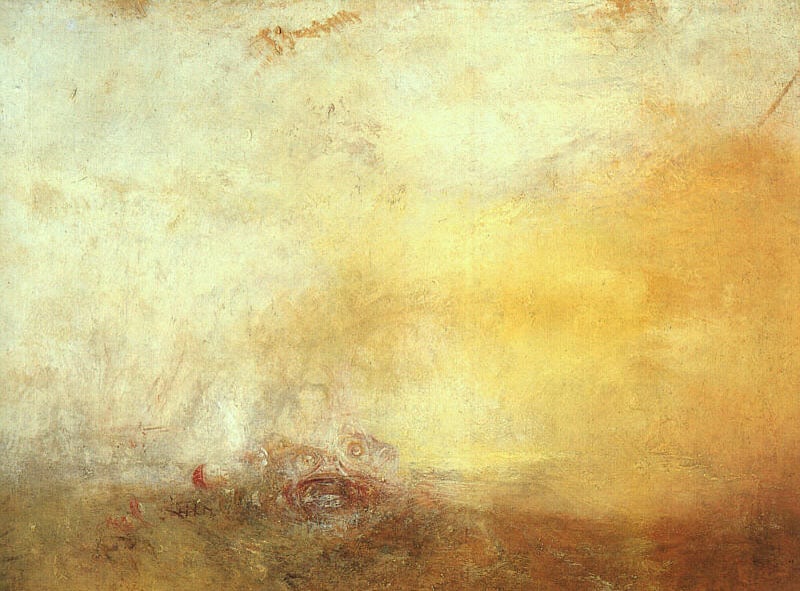 William Turner, Sunrise with sea-monsters, Tate Britain, London (c.1845).