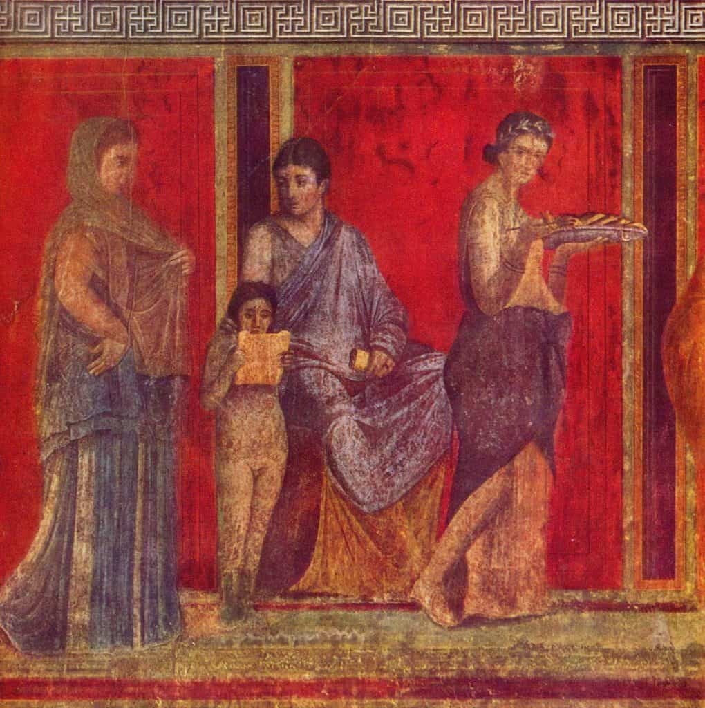 Fresco in the Villa of the Mysteries in Pompeii