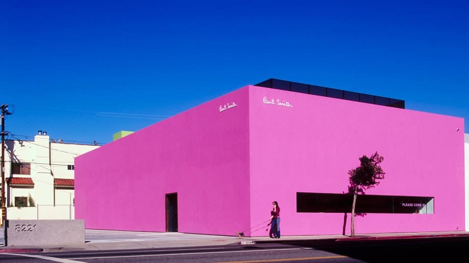 Paul Smith's pink store on Melrose Avenue, Los Angeles. 