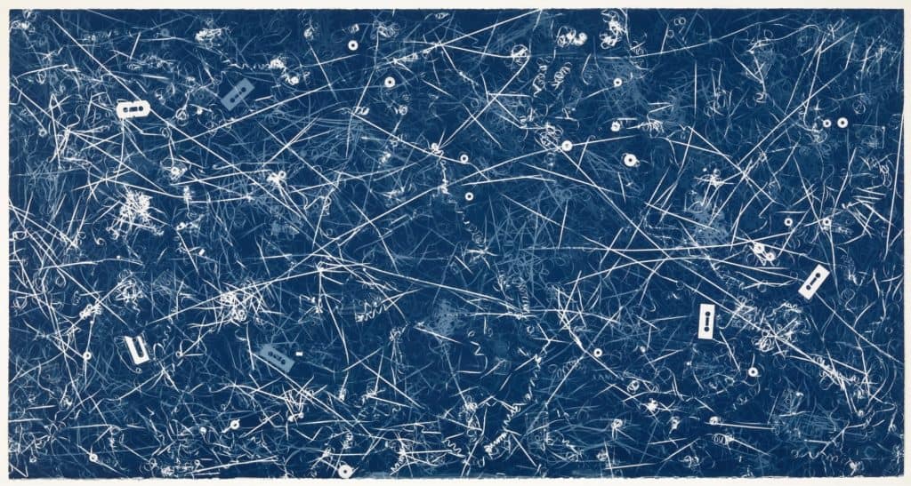 Christian Marclay - Allover (Genesis, Travis Tritt, and others) - cyanotype 