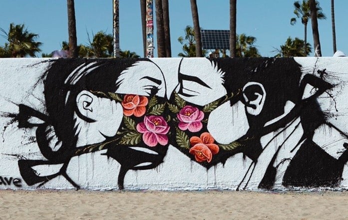 Coronavirus mural by Ponywave on Venice Beach 