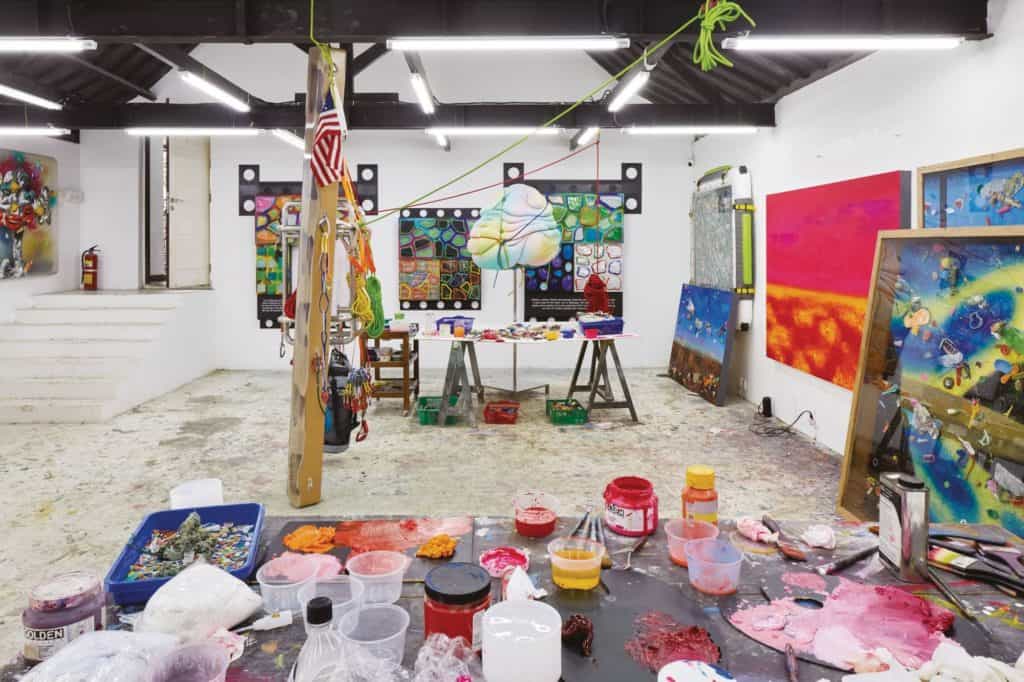 Ashley Bickerton's home studio