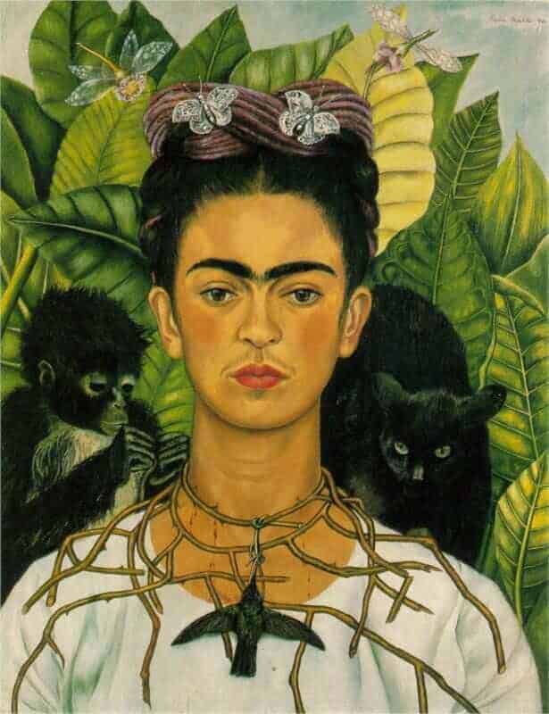 Frida Kahlo - Self-Portrait with Thorn Necklace and Hummingbird - 1940