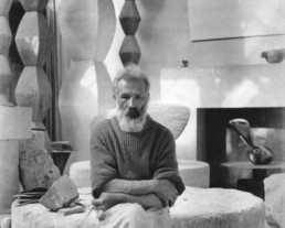 Constantin Brancusi in his studio