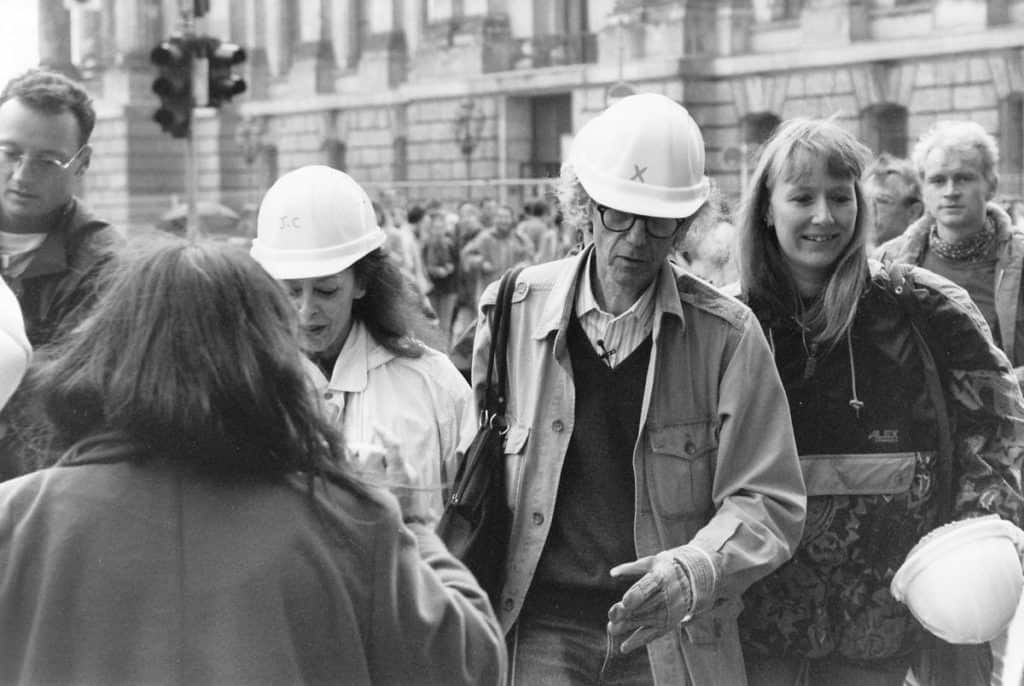 Jeanne-Claude and Christo at the Reichstag, Berlin, 1995. 