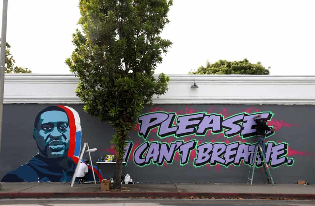 George Floyd mural in Santa Barbara.