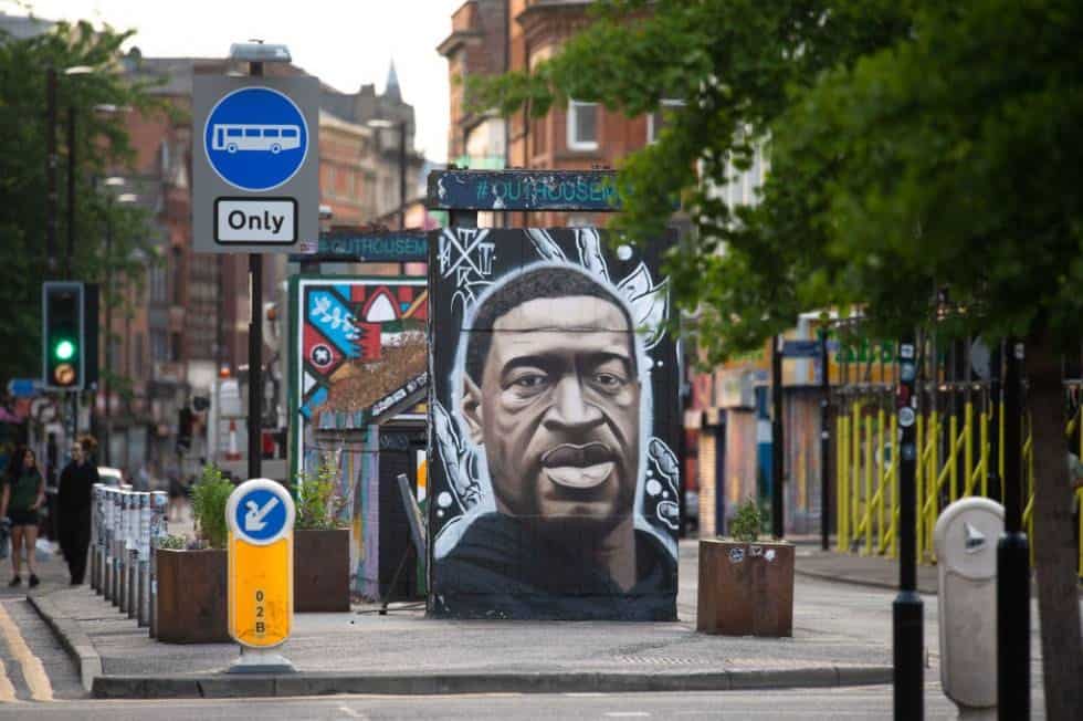 George Floyd street art in Manchester.