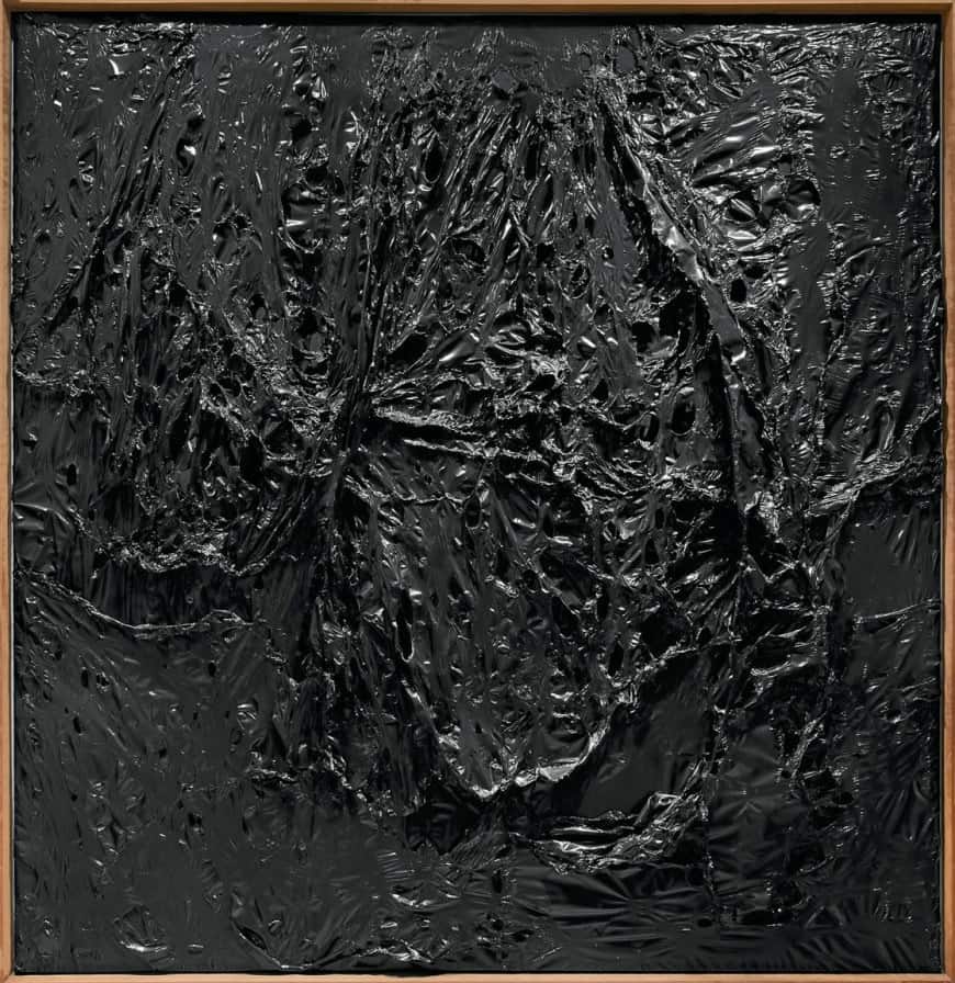 Burnt Plastic art. Alberto Burri, Nero Plastica (Black Plastic), 1963.