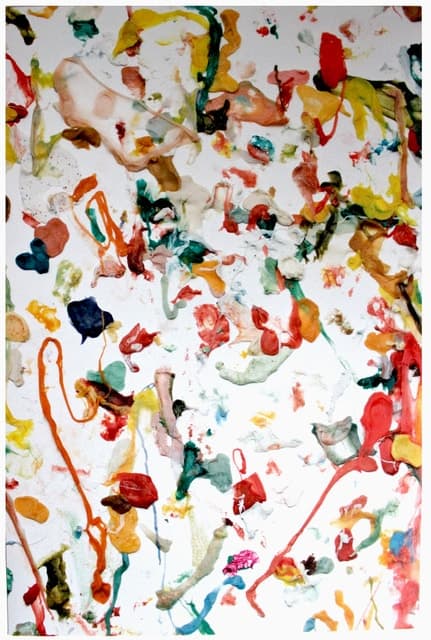 gum on unprimed canvas. Dan Colen, Untitled (Bubblegum), 2011.