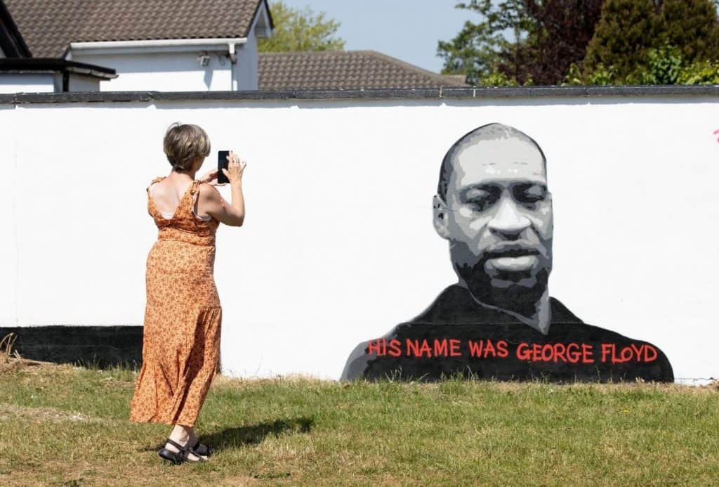 Emmalene Blake's mural honouring George Floyd, in Dublin.