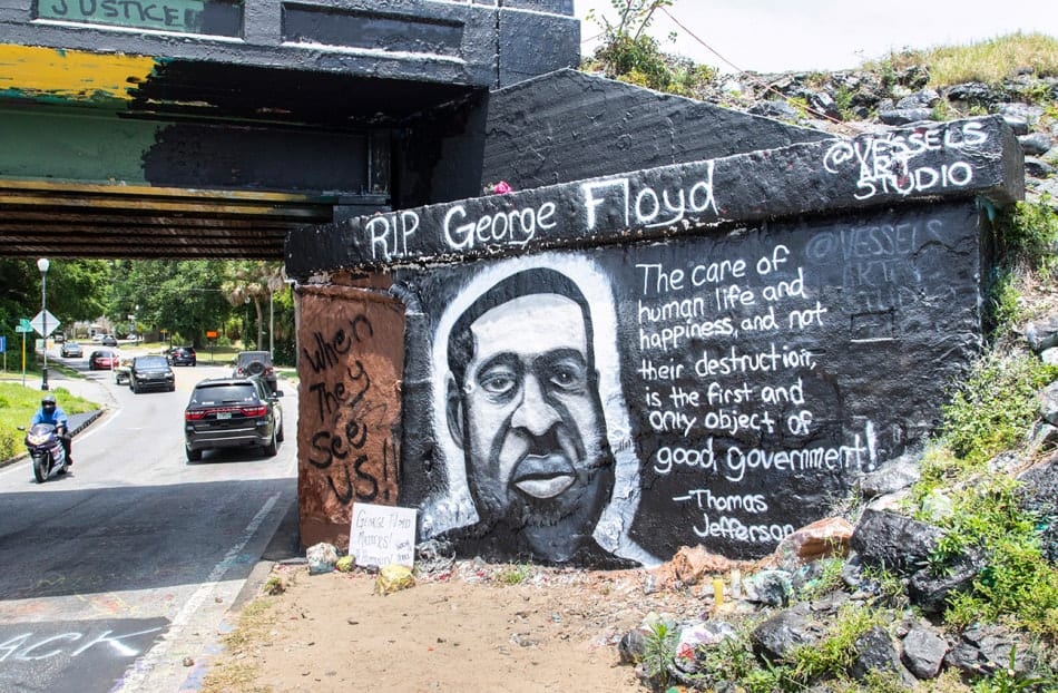 George Floyd at Graffiti Bridge in Pensacola, Florida.