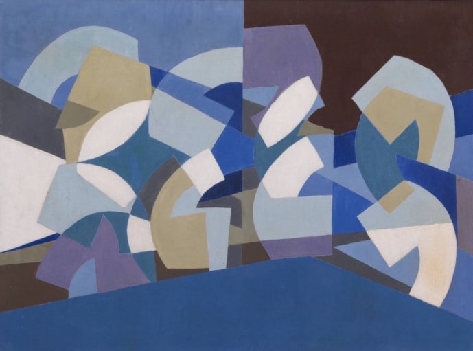 Saloua Raouda Choucair, Composition in Blue Module, 1947–51