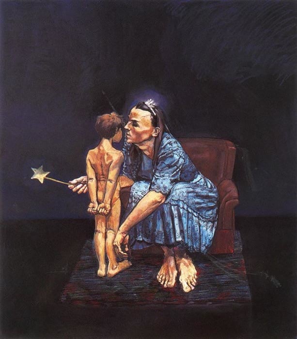 The Blue Fairy Whispers to Pinocchio by Paula Rego