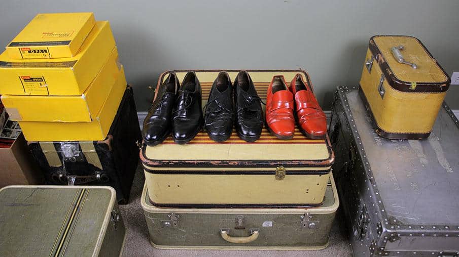 Suitcases and shoes belonging to Vivian Maier