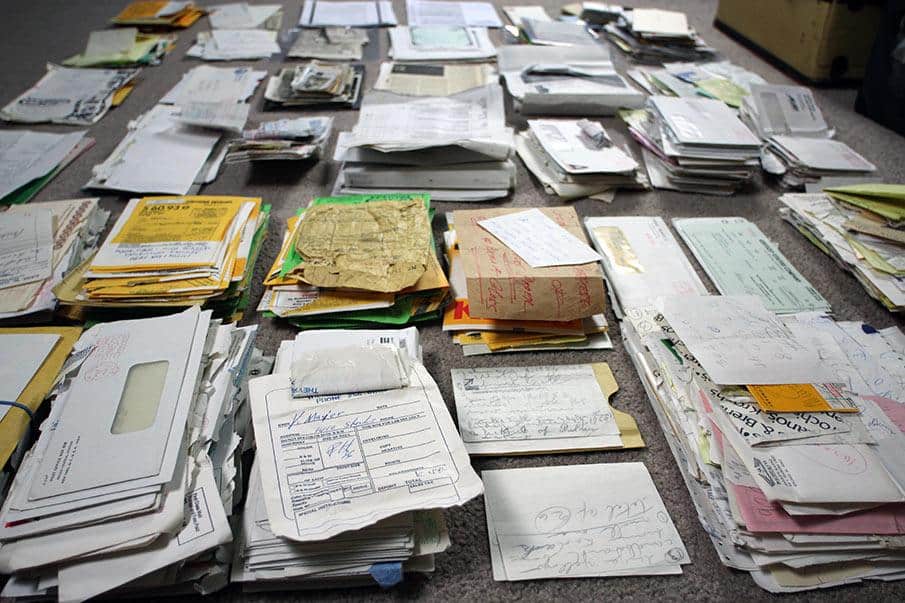 Vivian Maier's mail, letters and receipts.