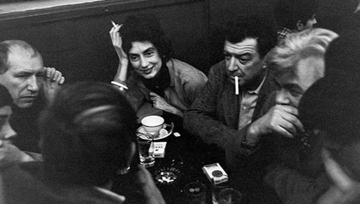 Charlotte Brooks, left, Jack Tworkov, Mercedes Matter, and James Brooks at the Cedar Tavern, 1960.